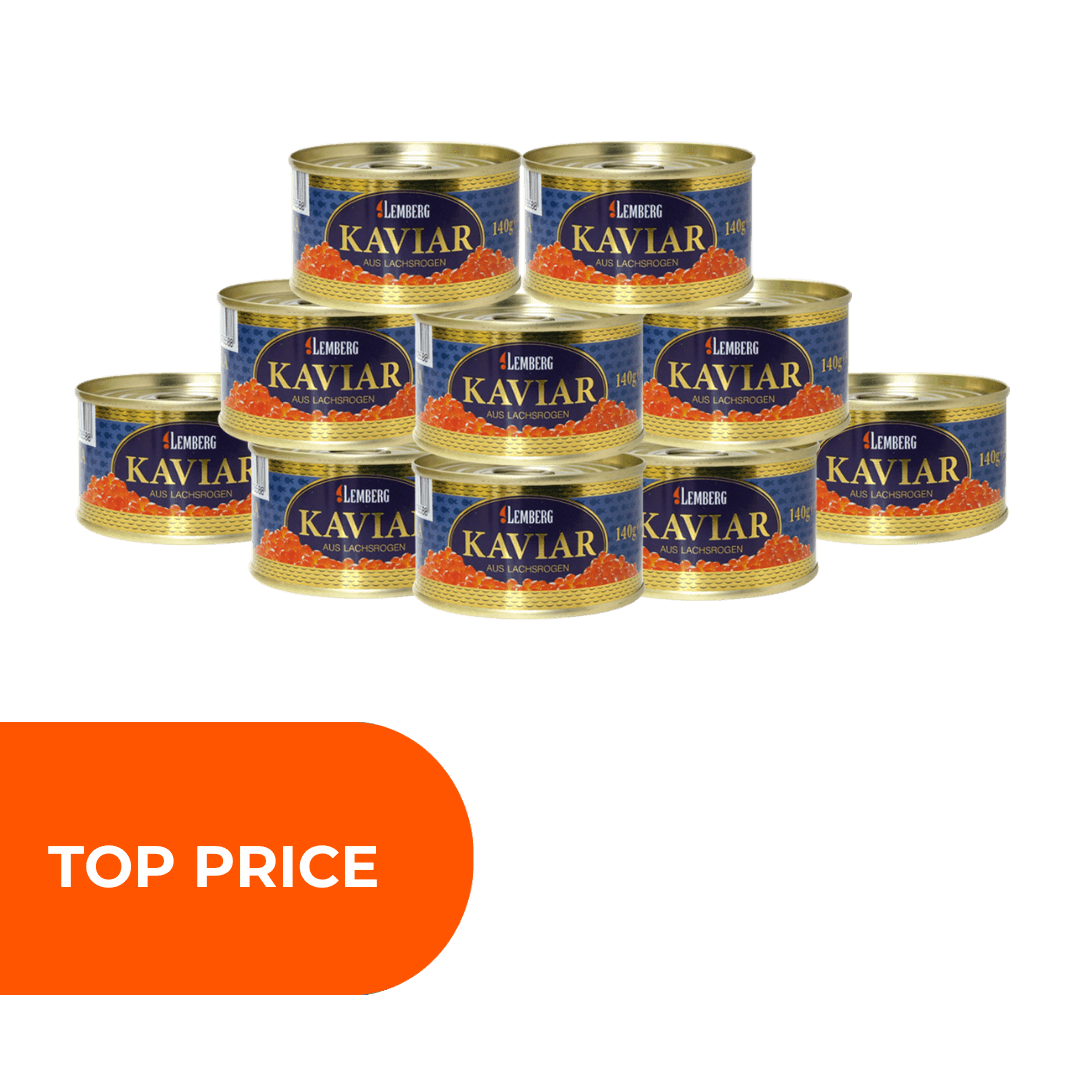 Caviar de salmón rosado, ALASKA GOLD, 10 x 140g