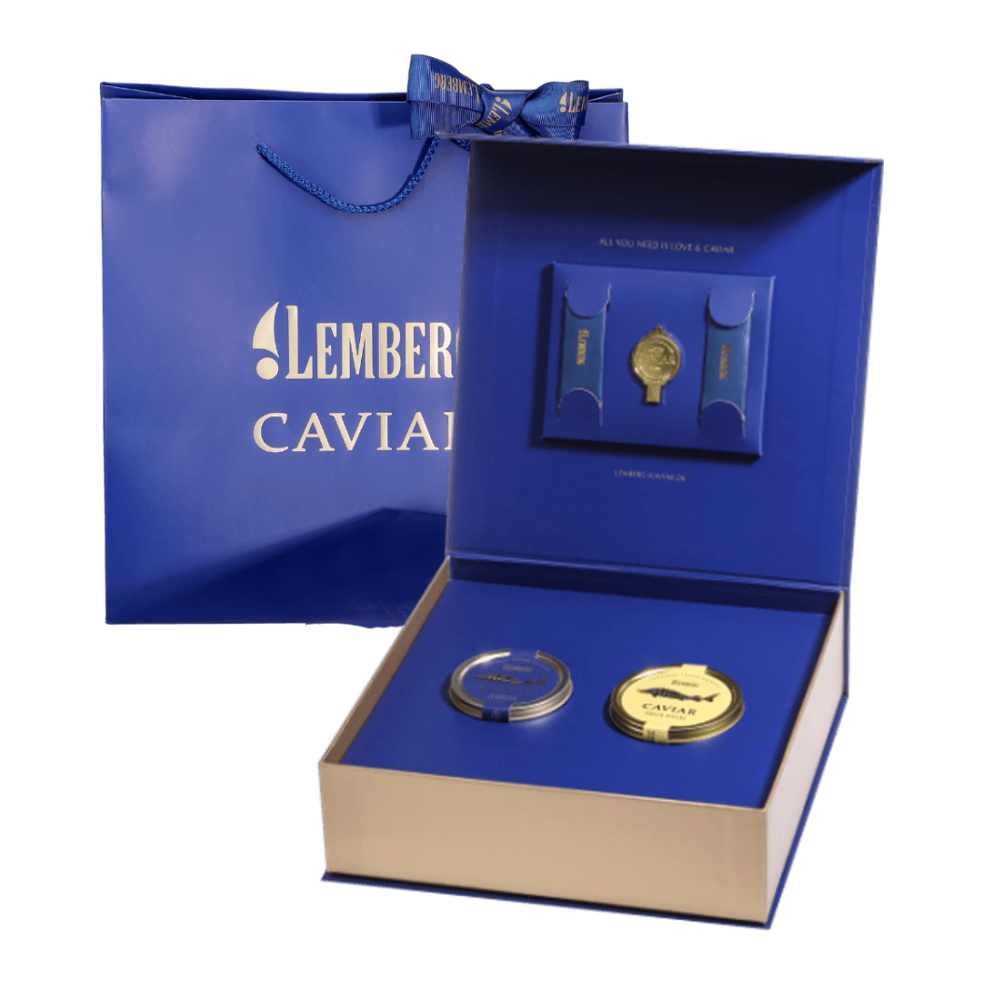 Juego de regalo de caviar de esturión, 2 x 50g