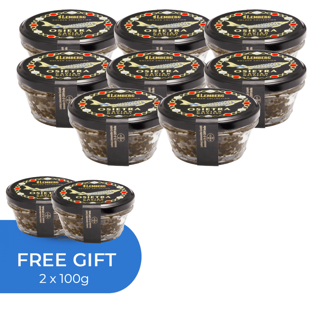 Сaviar de esturión Osietra, 8+2x100g