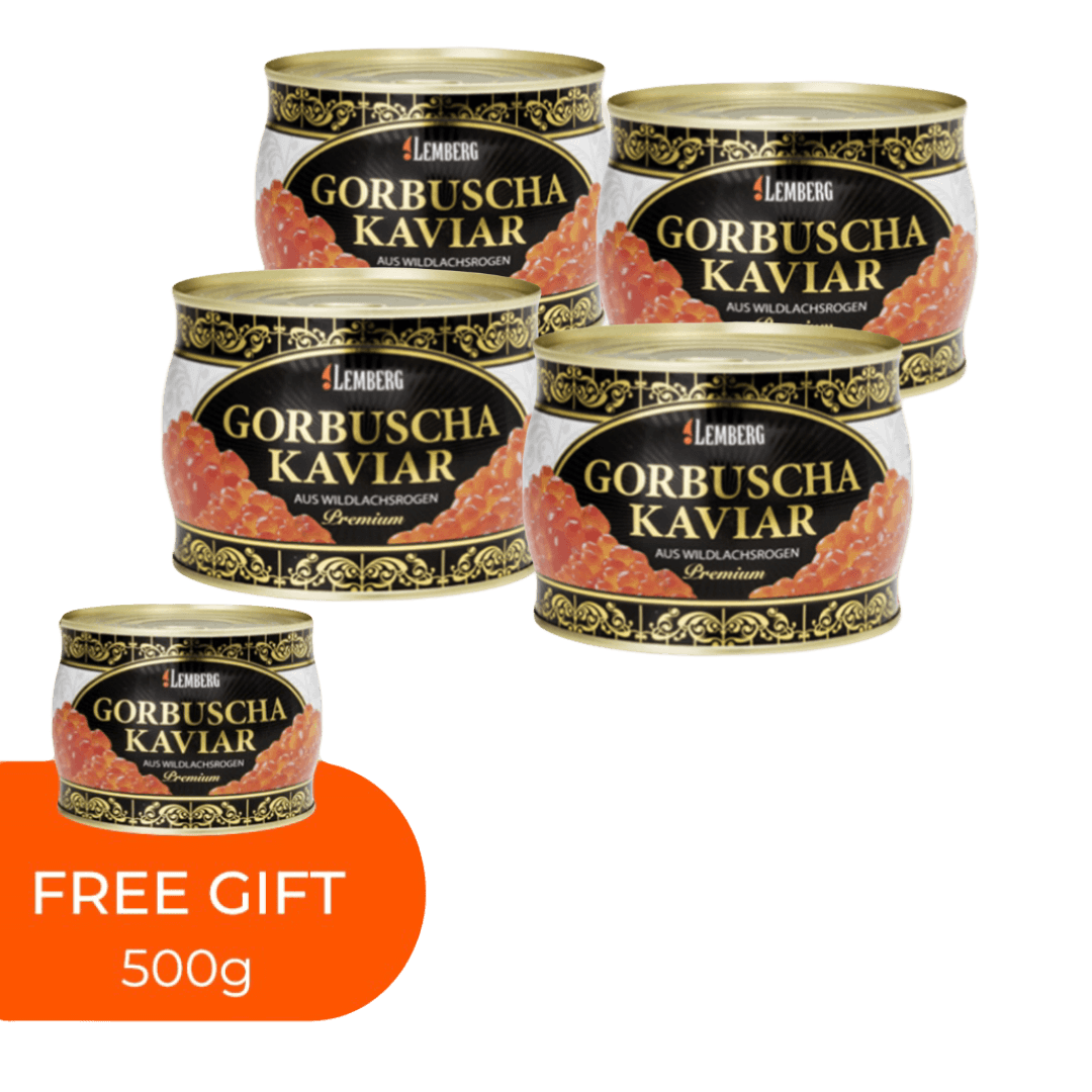 Pink Salmon Caviar, 4 + 1 x 500g