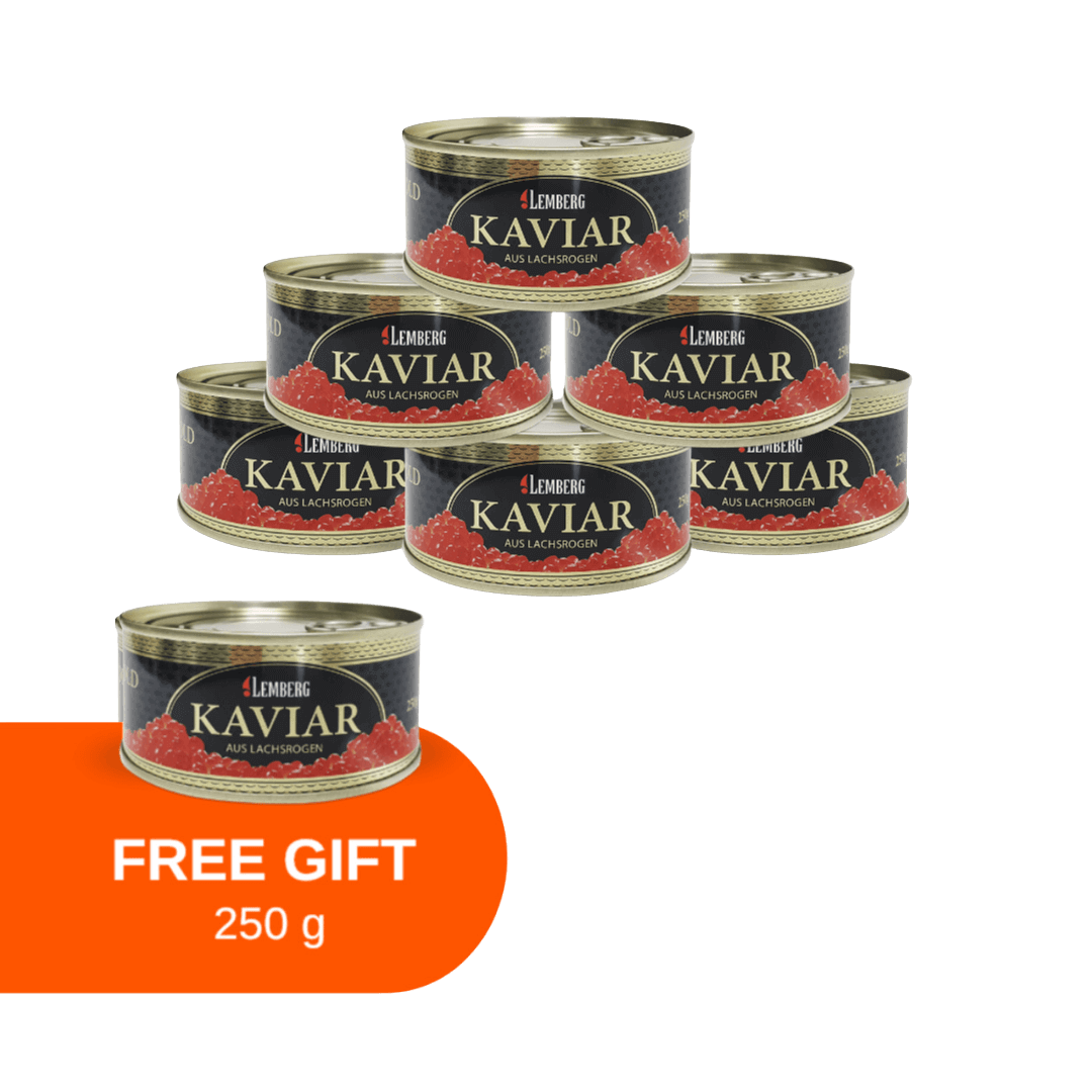 Pink Salmon Caviar ALASKA GOLD, 6 + 1 x 250g