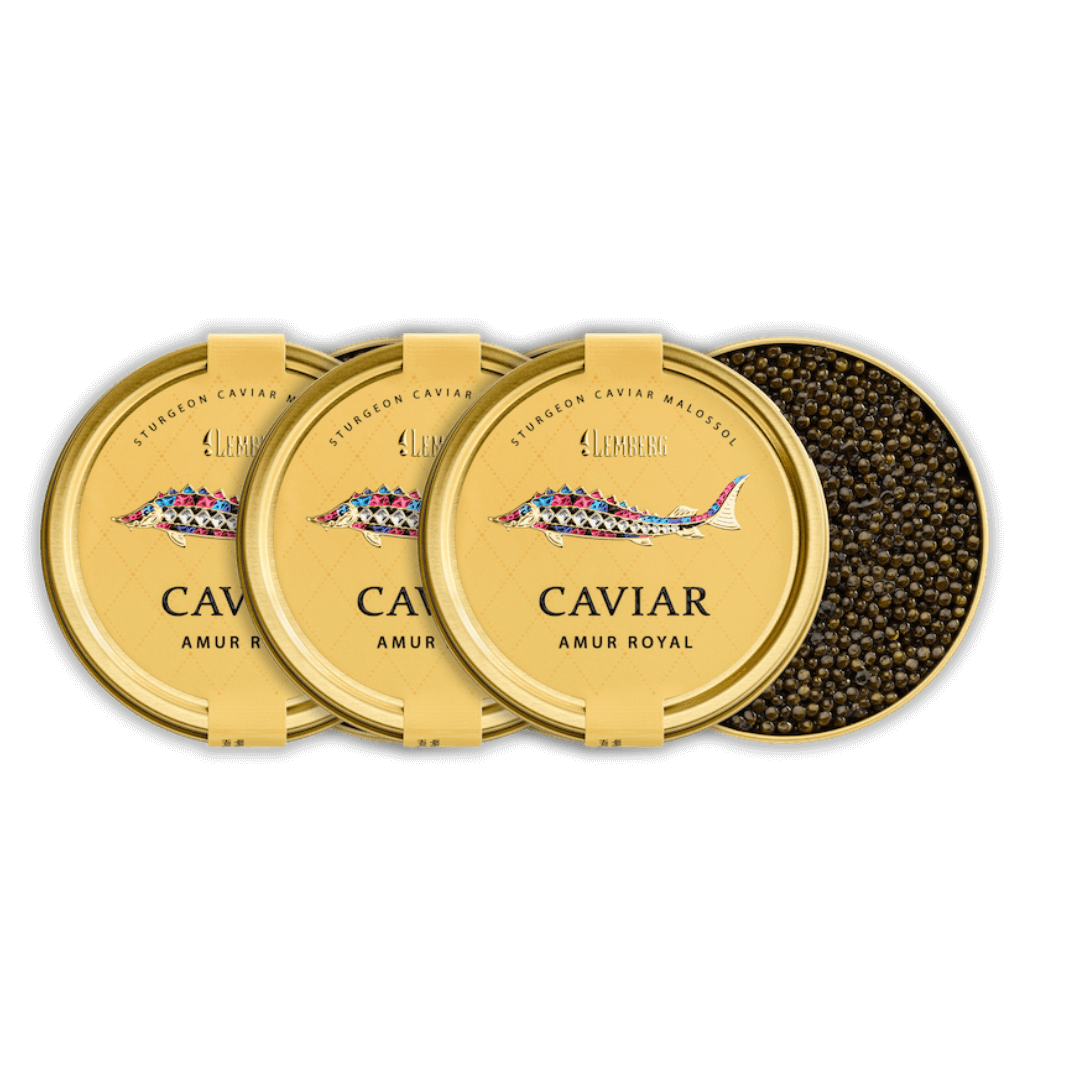 Sturgeon caviar Amur Royal, 3 x 100g