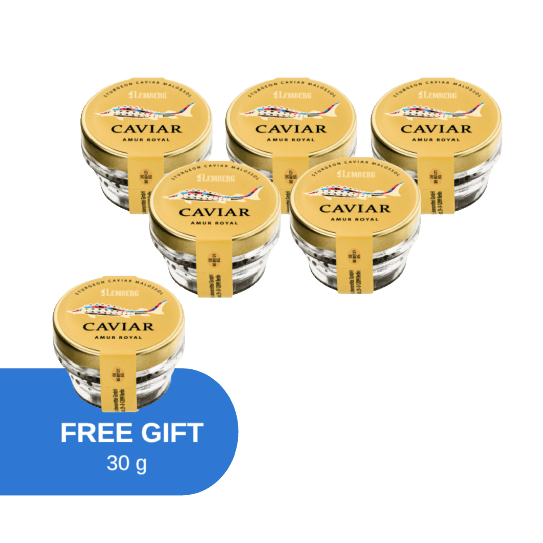 Sturgeon caviar Amur Royal, 5+1 x 30g