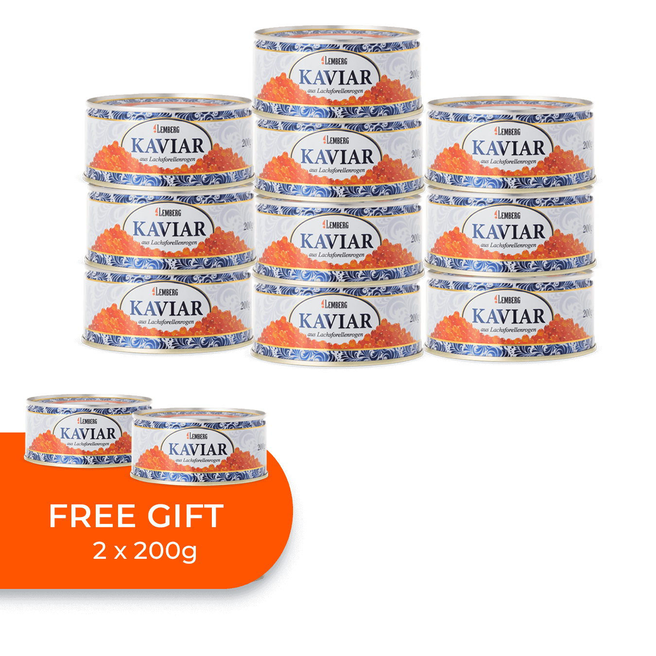 Salmon Trout Caviar, 10+2 x 200g